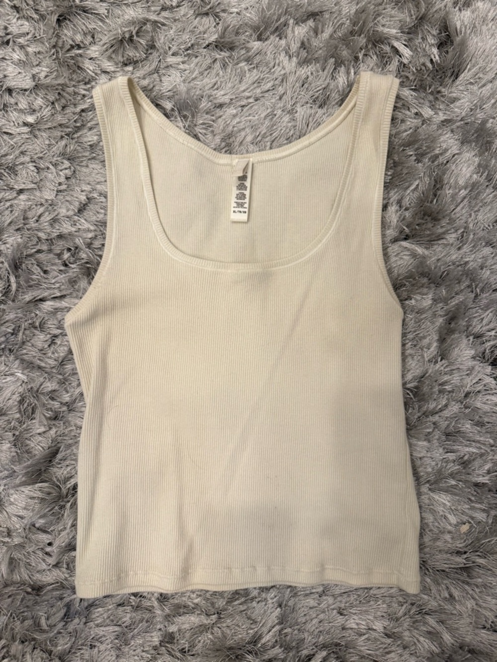 SKIMS Cream Ribbed Scoop Tank